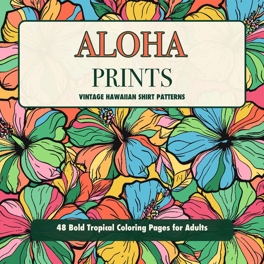 Aloha Prints coloring book cover