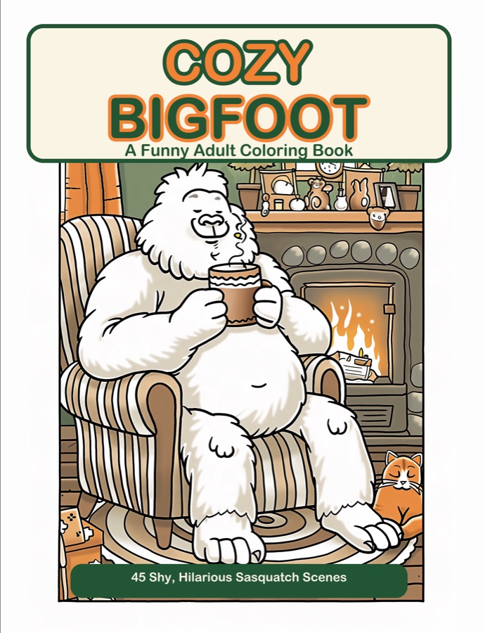 Cozy Bigfoot coloring book cover